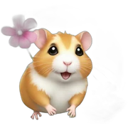 Hamster with flower sticker