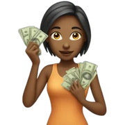 Girl with money sticker