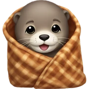 otter cozy in blanket sticker