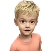 blonde boy indoors looking at viewer sticker
