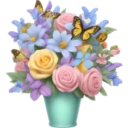 pastel bouquet with butterflies sticker