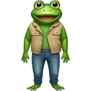 Frog wearing pants sticker