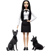 Clean look gothic beach Wednesday Addams Barbie. Creepy , show full height  sticker