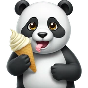 Panda eating ice cream sticker