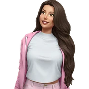 smiling girl in pink jacket sticker