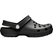Realistic black pair of crocs shoes isolated.  sticker