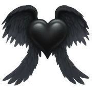 black heart with wings sticker