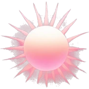 Pink rising sun sticker