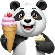Panda eating ice cream sticker