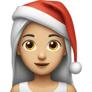 girl with santa hat sticker