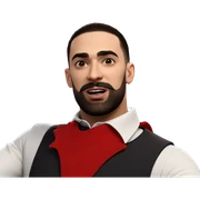 male portrait with beard sticker