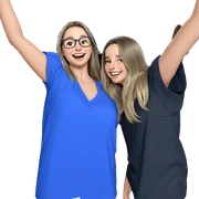 smiling girls with glasses indoors sticker