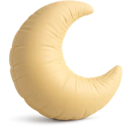 crescent moon with a soft and plush look, cushion style sticker