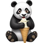 Panda eating ice cream sticker