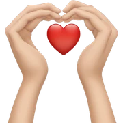 Hands making a heart shape sticker