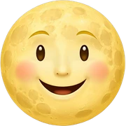 Moon with happy face sticker
