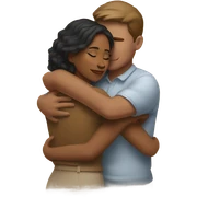 White male hugging brown woman sticker