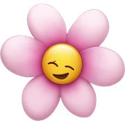 2d whit pink flower sticker