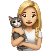 Girl with cat sticker
