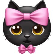 Pink bow on a black cat sticker