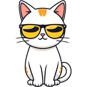 Cat with sunglasses sticker