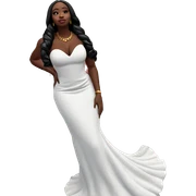 dark-skinned beauty in white dress sticker