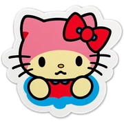 Crying hello kitty sticker