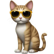 Cat with sunglasses sticker
