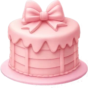 Light pink cake with bows and vintage frosting design  sticker