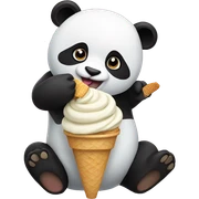 Panda eating ice cream sticker