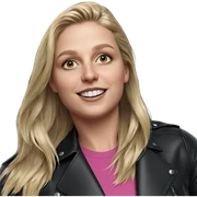 blonde beauty in leather jacket sticker