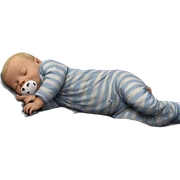 sleeping baby boy in pajamas sticker