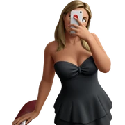 girl in strapless dress indoors sticker
