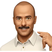 bald man with mustache portrait sticker