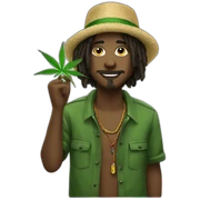 joven rasta fumando cannabis sticker