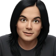 smiling girl with black hair sticker