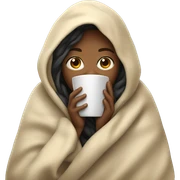 girl inside a blanket sipping coffee eyes closed sticker