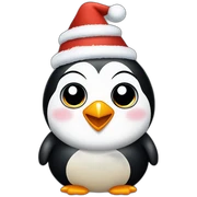 Pinguin mit einem Weihnachtsmarkt hut sticker