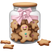 light pink cookie jar with gingerbread cookies sticker