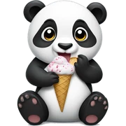 Panda eating ice cream sticker