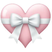 Pastel pink heart with white bow sticker