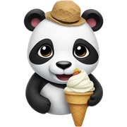Panda eating ice cream sticker