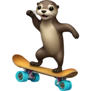 Otter skating sticker