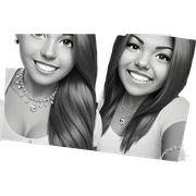 smiling girls with jewelry sticker