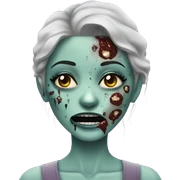 woman zombie with glitter  sticker