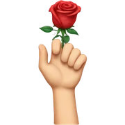 emoji hand a rose sticker