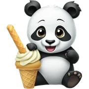 Panda eating ice cream sticker