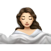 sleeping beauty brunette white girl with a silk pillow sticker