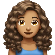 Paquete de emojis de una chica morena, cabello ondulado color marrón  sticker
