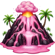 pink volcano slop tropical landscape  sticker